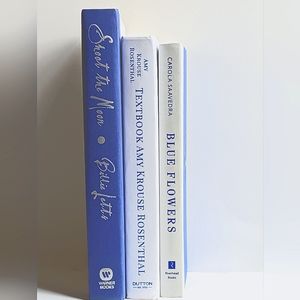 Decorative Book Set | Gray, White, and Blue